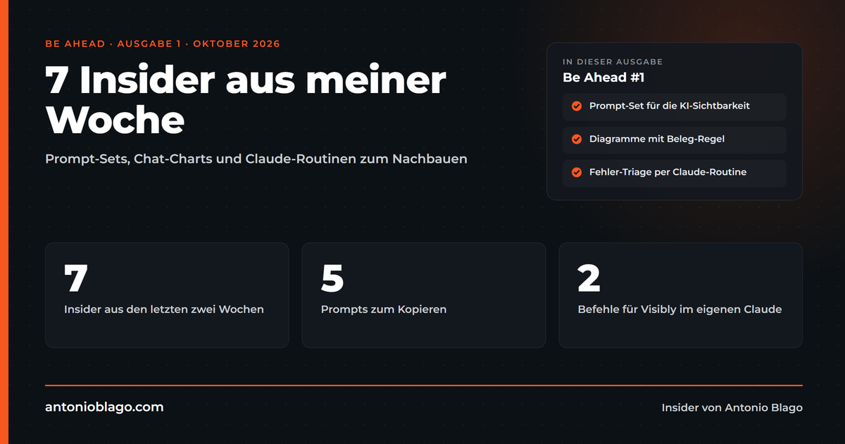 Be Ahead #1: Prompt-Sets, Chat-Charts und Claude-Routinen
