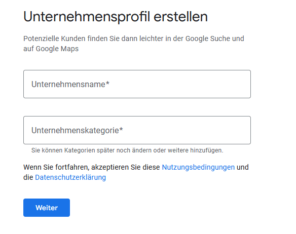 Unternehmensprofil erstellen