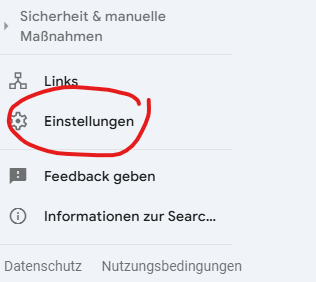 Einstellung Google Search Console Einstellung Google Search Console