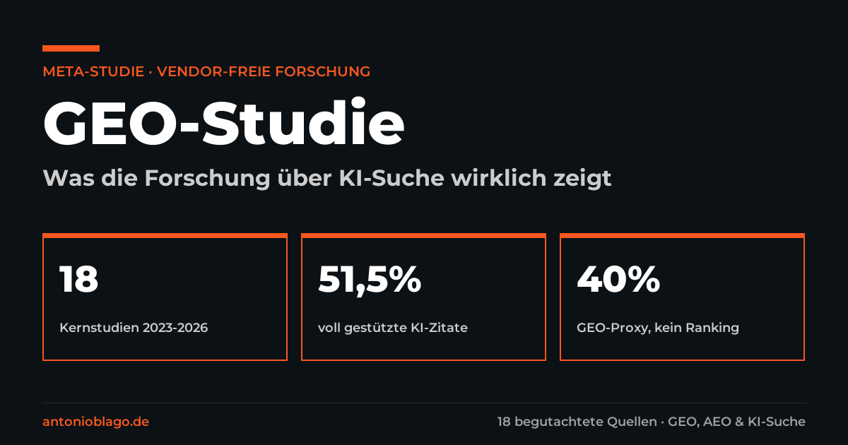 GEO-Studie: Was die Forschung über KI-Suche wirklich zeigt [META Studie]